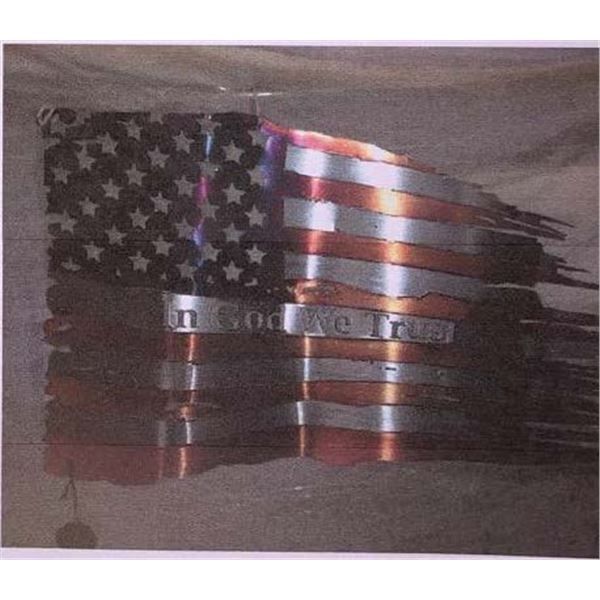 God Flag Wave Metal Art