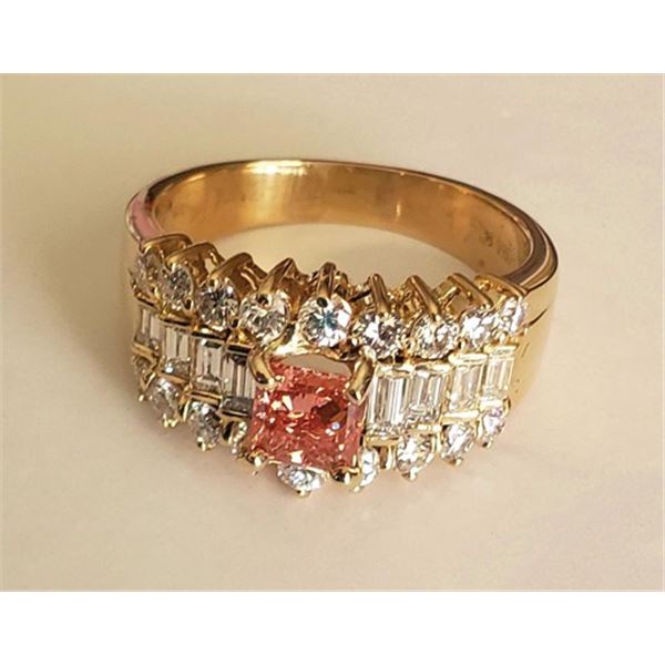 #SLA-02 Rare 2.7 ct Pink Diamond 18K Gold Ring