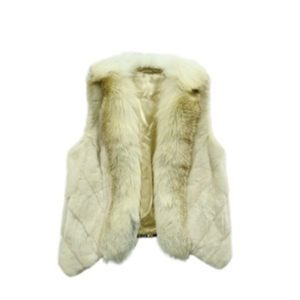 #SLA-07 Holloway Furs Pearl Mink and Fox Vest - Large