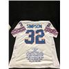 Image 1 : O.J. SIMPSON SIGNED SIGNED BILLS STATS JERSEY (JSA COA)