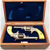 Image 2 : Matching Engraved Blue Jacket M. 1-1/2 Pocket Pistols with Ivory Grips and Case