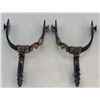 Image 8 : Double Crescent Moon Design Silver Inlay Spurs by Grijalva EG*