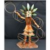 Image 2 : Copper Hoop Dancer Statue With Marble Base