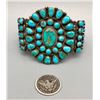 Image 2 : Spectacular 1930s Turquoise Cluster Bracelet