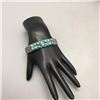 Image 8 : Appealing 1920s Turquoise and Sterling Silver Ingot Bracelet