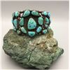 Image 2 : Nice Vintage Turquoise and Sterling Silver Cluster Bracelet