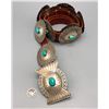 Image 2 : Captivating Contemporary Turquoise and Sterling Silver Concho Belt