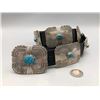 Image 2 : Sterling Silver and Kingman Spiderweb Concho Belt