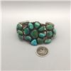 Image 8 : A Great 1930s Era Turquoise Cluster Bracelet With Natural Green-Blue Turquoise