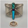 Image 2 : Elegant Contemporary Style Turquoise and Sterling Silver Dragonfly Bracelet