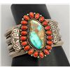 Image 8 : Fancy Royston and Coral Cluster Bracelet
