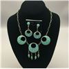 Image 2 : A Vintage Zuni Inlay Necklace Set With Matching Earrings - Vacit!