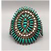 Image 1 : Gorgeous 1950s-60s Needlepoint Turquoise Cluster Bracelet