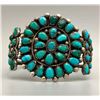 Image 1 : Outstanding 1940-50s Turquoise Cluster Bracelet