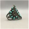 Image 2 : Vintage Turquoise and Sterling Cluster Bracelet