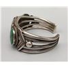 Image 2 : Outstanding Mid Century Three Stone Turquoise and Sterling Silver Bracelet