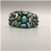 Image 2 : A Classy Looking Older Turquoise Cluster Bracelet - C. 1930s