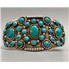 Image 1 : Superb Heavy Hand Hammered Turquoise Cluster Bracelet