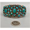 Image 2 : Superb Heavy Hand Hammered Turquoise Cluster Bracelet