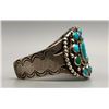 Image 5 : Superb Heavy Hand Hammered Turquoise Cluster Bracelet