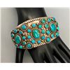 Image 7 : Superb Heavy Hand Hammered Turquoise Cluster Bracelet