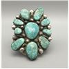 Image 2 : What A SHOWSTOPPER! A Large Vintage Cluster Bracelet Possibly With #8 Turquoise