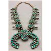 Image 2 : Sensational 1950s Turquoise Cluster Squash Blossom Necklace