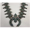 Image 1 : Elegant Circa 1940s Zuni Needlepoint Squash Blossom Necklace