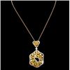 Image 2 : 18K Gold 3.42ctw Fancy Color Diamond Pendant