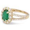 Image 2 : 14K Gold 1.50ct Emerald & 1.00ct Diamond Ring