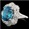 Image 2 : 18K Gold 10.40ct Zircon & 2.05ctw Diamond Ring