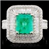 Image 1 : 18K Gold 1.69ct Emerald & 1.35ctw Diamond Ring
