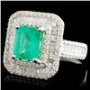 Image 2 : 18K Gold 1.69ct Emerald & 1.35ctw Diamond Ring