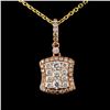 Image 1 : 14K Rose Gold 1.08ctw Diamond Pendant