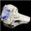 Image 2 : 18K Gold 5.13ct Tanzanite & 1.85ctw Diamond Ring