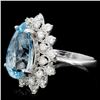 Image 3 : 14K Gold 7.00ct Aquamarine & 1.20ctw Diamond Ring