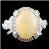 Image 1 : 18K Gold 2.14ct Opal & 0.48ctw Diamond Ring