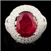 Image 1 : 14K Gold 5.57ct Ruby & 1.49ctw Diamond Ring