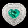 Image 1 : 18K Gold 4.20ct Emerald & 3.18ctw Diamond Ring