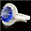 Image 2 : 18K Gold 3.54ct Tanzanite & 0.66ctw Diamond Ring