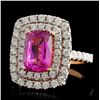 Image 2 : 18K Rose Gold 2.20ct Sapphire & 0.96ct Diamond Rin