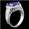 Image 3 : 18K Gold 4.05ct Tanzanite & 1.05ct Diamond Ring