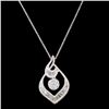 Image 1 : 18k White Gold 0.85ctw Diamond Pendant
