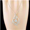 Image 3 : 18k White Gold 0.85ctw Diamond Pendant