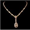 Image 1 : 18K Rose Gold 3.87ctw Diamond Necklace