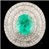 Image 1 : 18K Gold 4.58ct Emerald & 3.22ctw Diamond Ring