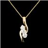 14K Gold 0.52ctw Diamond Pendant
