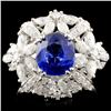 18K Gold 2.01ct Sapphire & 1.77ctw Diamond Ring