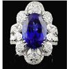 18K Gold 8.23ct Tanzanite & 1.43ct Diamond Ring