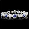 18K Gold 9.13ctw Sapphire & 3.16ctw Diamond Bracel